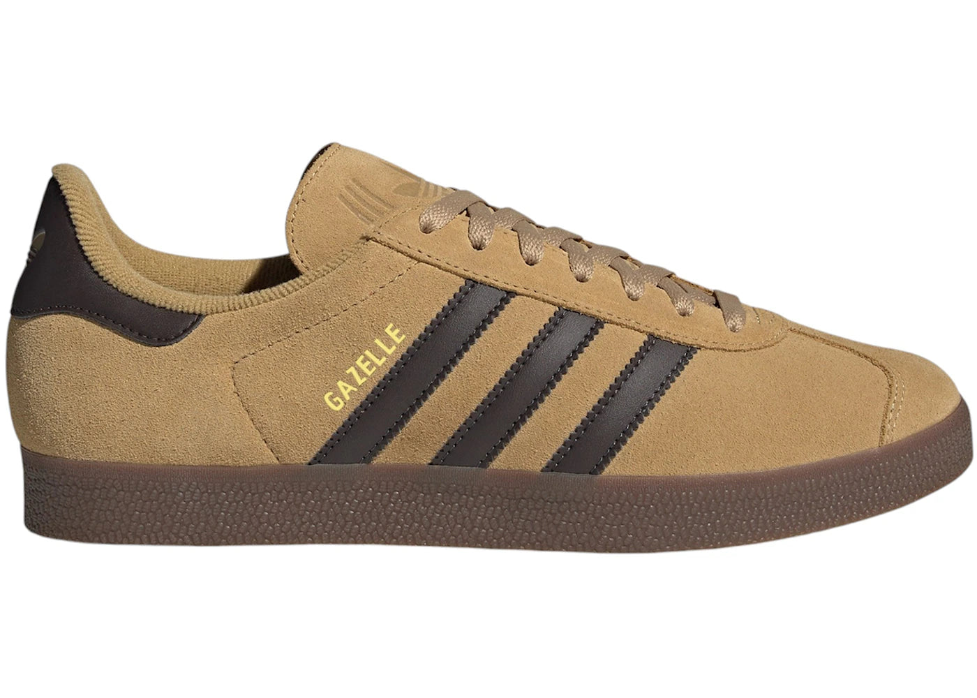 adidas Gazelle Golden Beige Dark Brown Gold Metallic