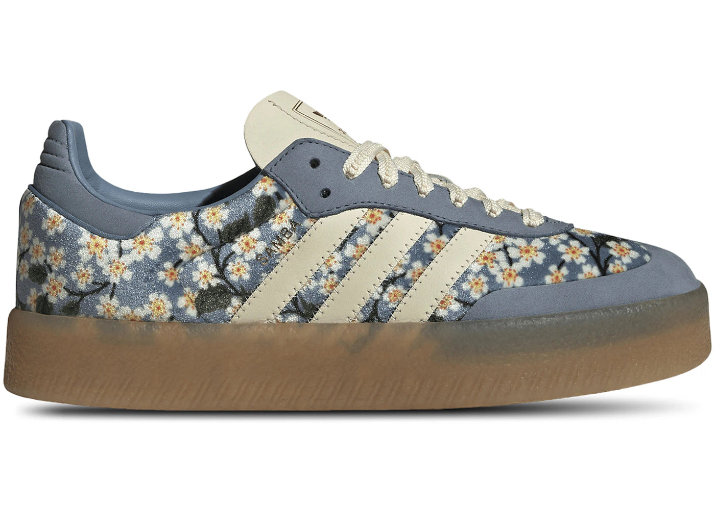adidas Sambae Liberty London Floral Embroidery Blue Cream White