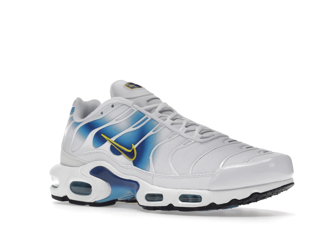 Nike Air Max Plus Spray Paint Swoosh White Blue