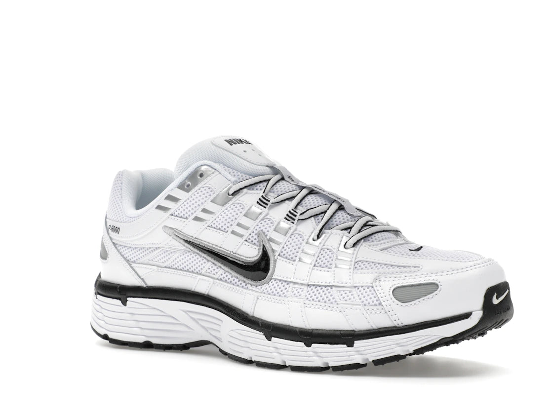 Nike P-6000 White Metallic Silver Black