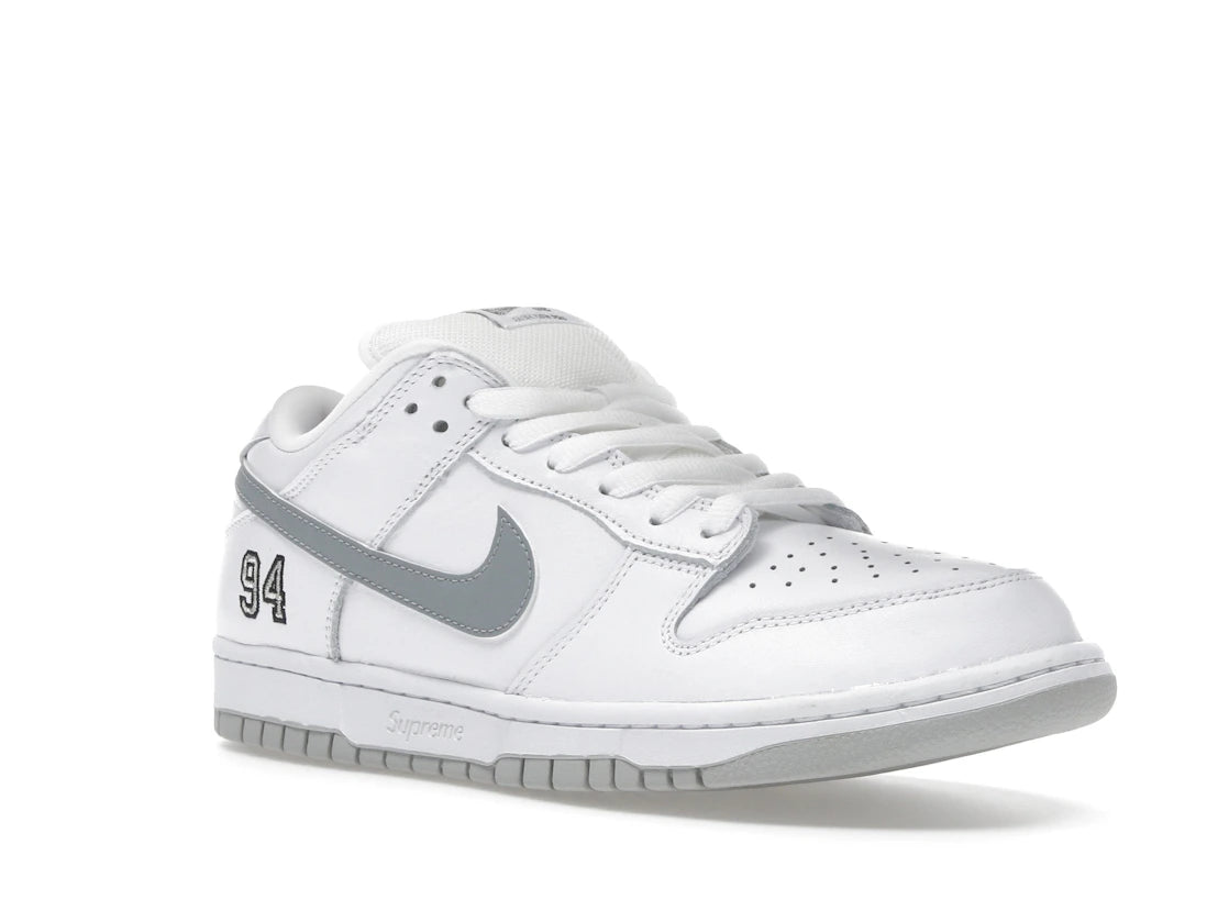 Nike SB Dunk Low Supreme 94 White Metallic Silver