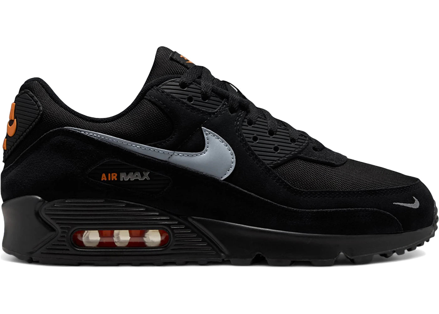Nike Air Max 90 Black Metallic Cool Grey Orange