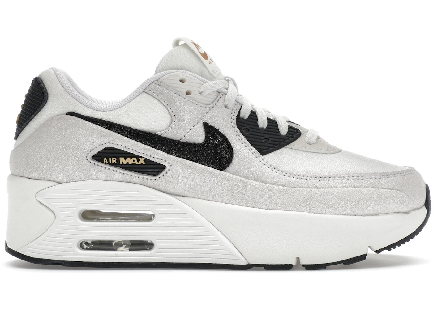 Nike Air Max 90 LV8 White Metallic Gold Black