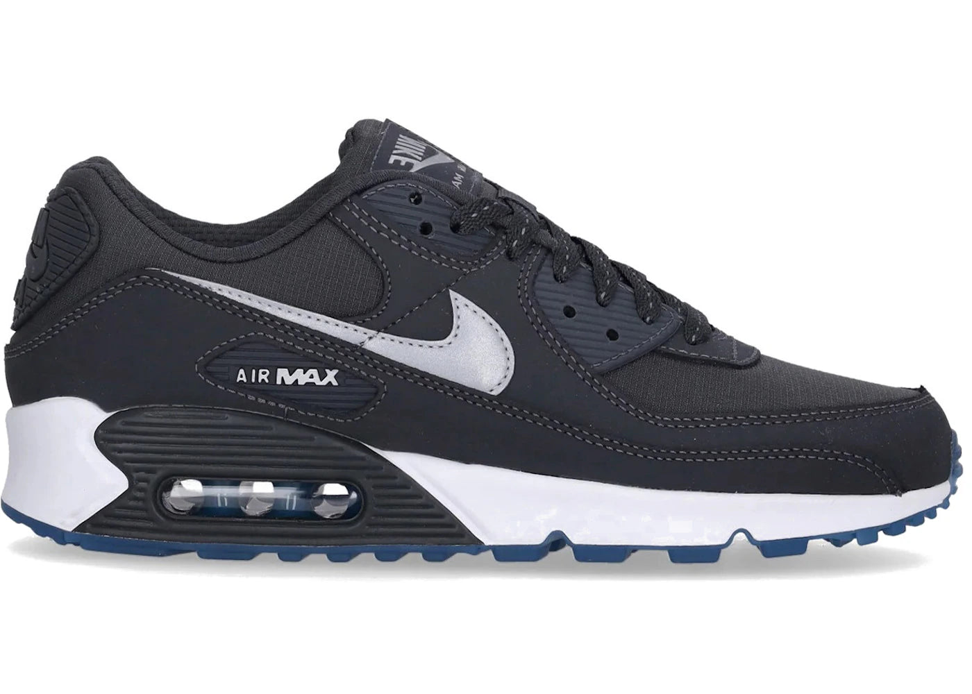 Nike Air Max 90 Reflective Swoosh Anthracite Industrial Blue