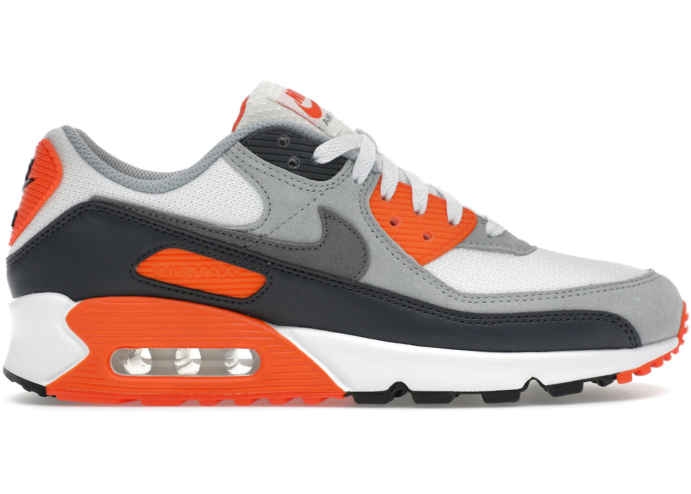 Nike Air Max 90 Summit White Safety Orange Dark Smoke Grey Smoke Grey