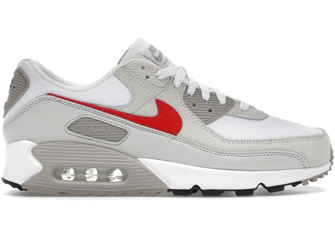 Nike Air Max 90 White College Grey Vast Grey University Red