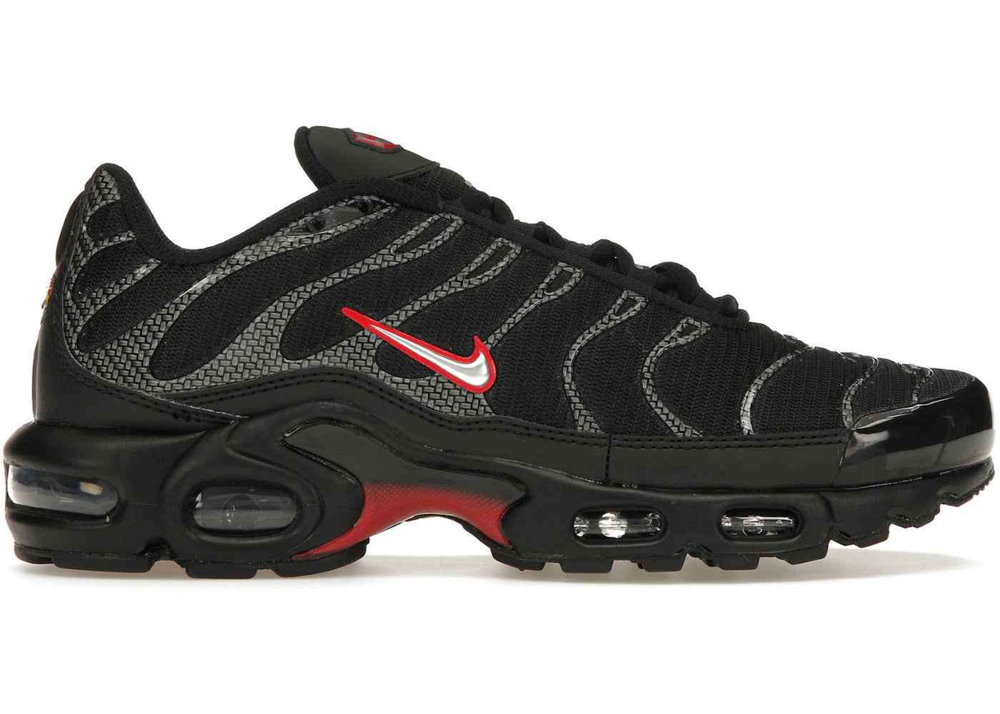 Nike Air Max Plus Black University Red Metallic Silver