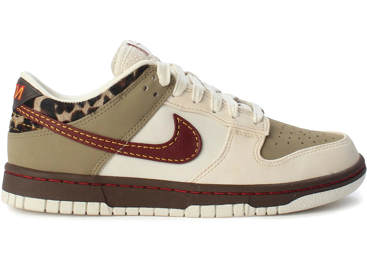 Nike Dunk Low Retro Khaki Team Red Pearl White