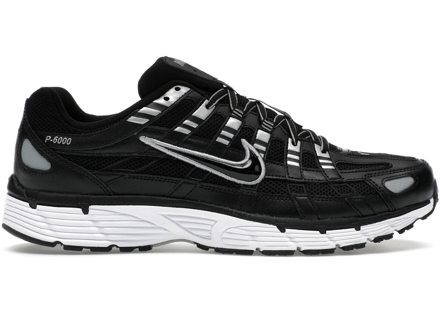 Nike P-6000 Black White Metallic Silver