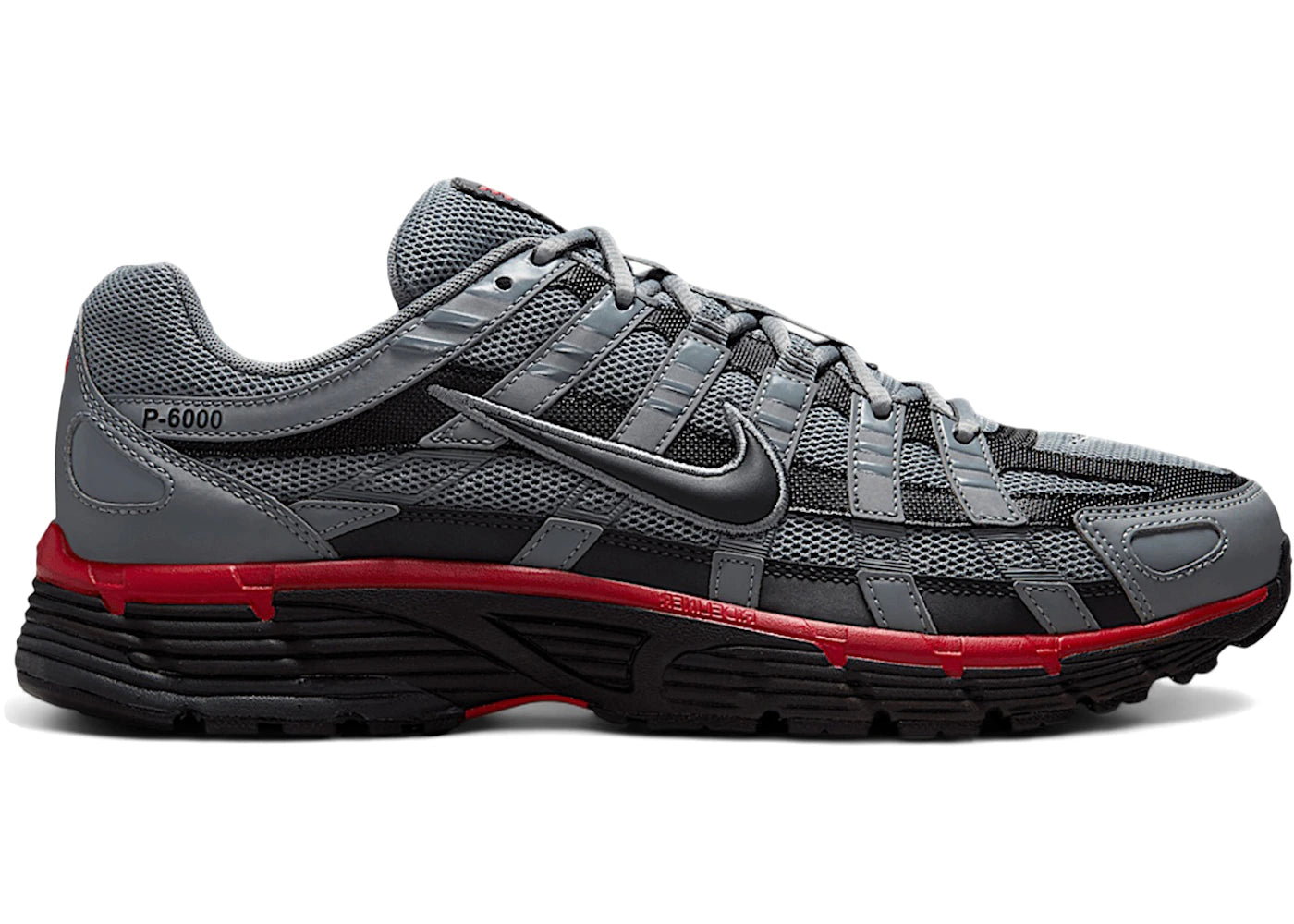 Nike P-6000 Cool Grey University Red