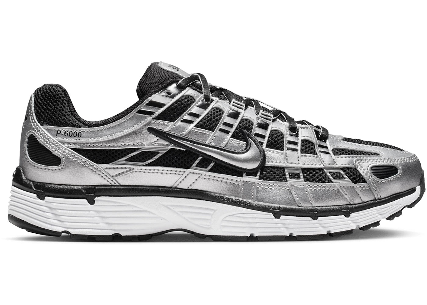 Nike P-6000 Metallic Silver Black White