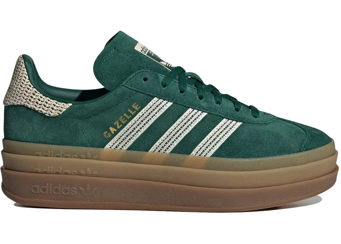 adidas Gazelle Bold Collegiate Green White Gold