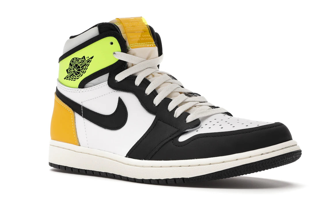 Jordan 1 Retro High White Black Volt University Gold