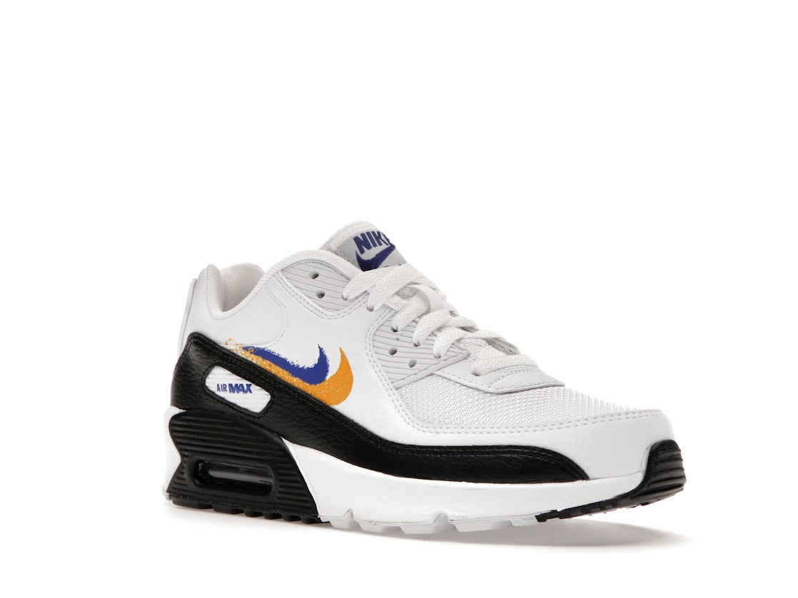 Nike Air Max 90 Double Swoosh White Black Gold Royal