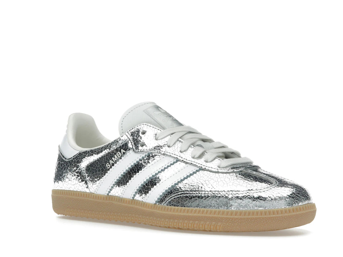 adidas Samba OG Silver Metallic Cracked Leather