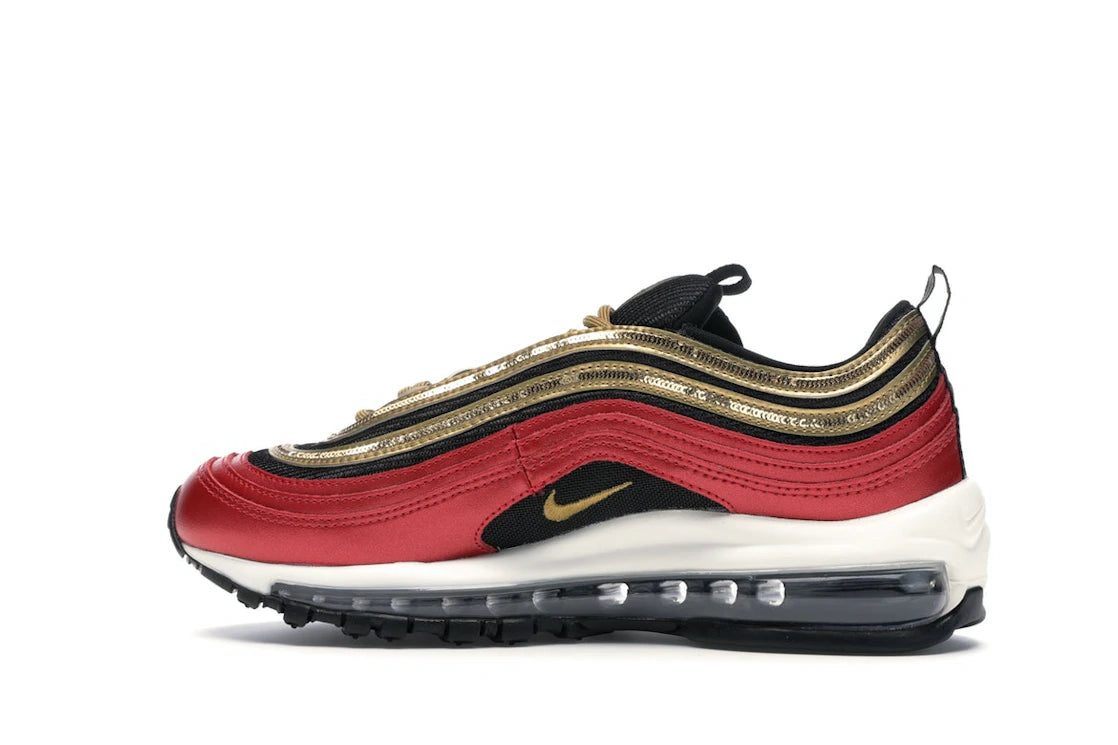 Nike Air Max 97 Red Gold Sequin