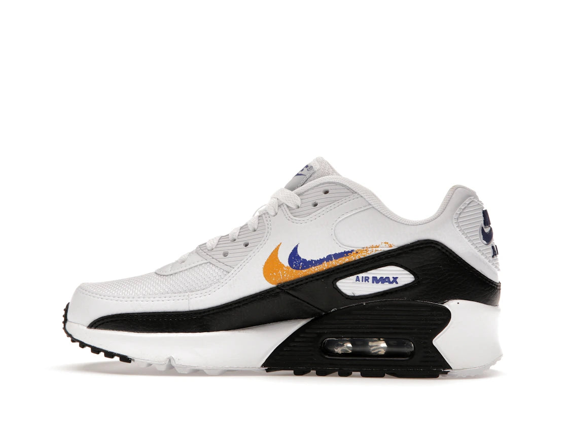Nike Air Max 90 Double Swoosh White Black Gold Royal