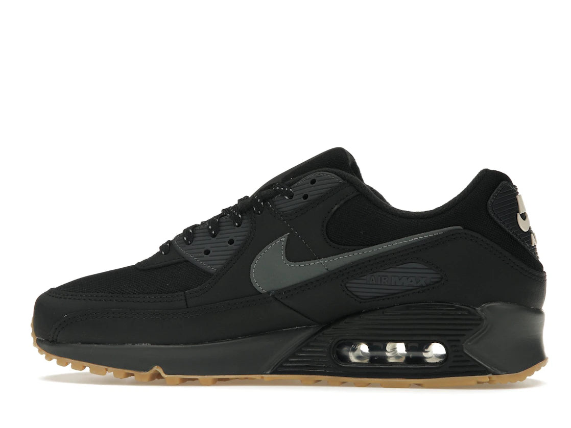 Nike Air Max 90 Black Smoke Grey Gum Reflective